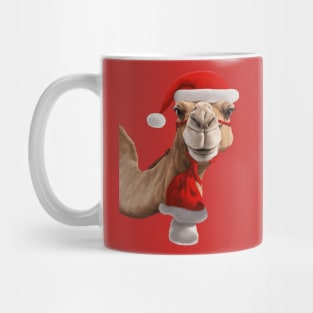 Adorable Cute Camel Wearing Santa Hat Christmas v3 Mug